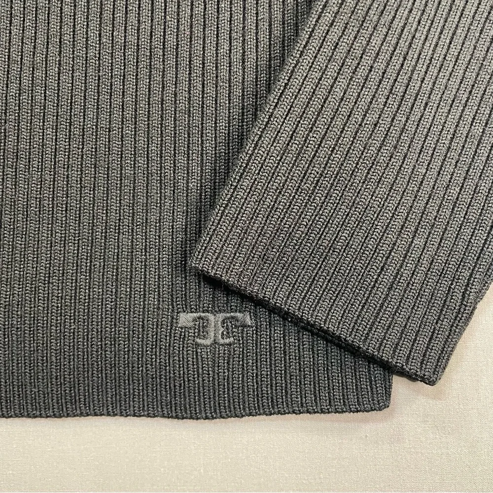 Tory Burch Ribbed Merino Wool Cardigan Sweater, Classic - Womens Large